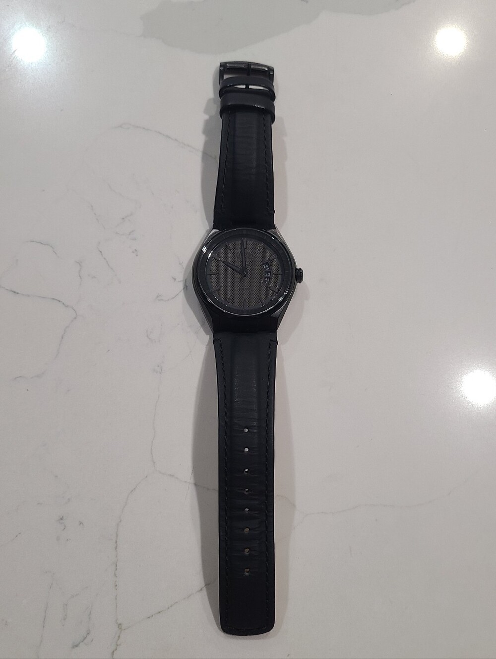 EUC ECO-DRIVE CITIZEN WEEKENDER WATCH BLACK LEATHER STRAP AW1135-19E - Picture 4 of 16